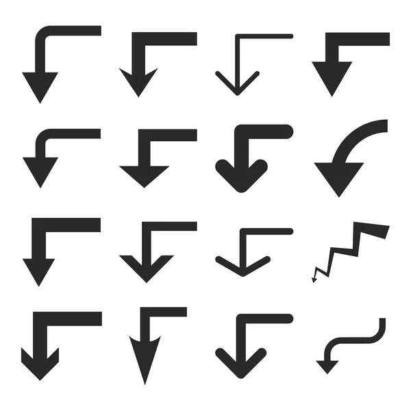 Conjunto de iconos planos de vectores a la baja — Vector de stock