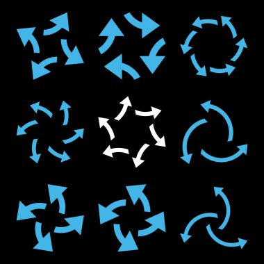 Santrifüj oklar düz Icon Set vektör