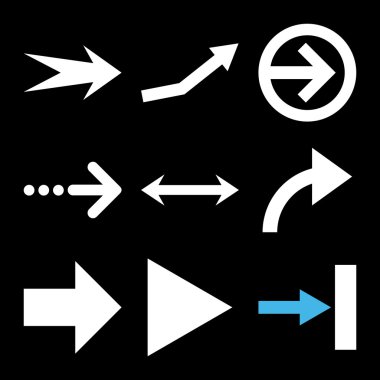 Yön okları düz Icon Set vektör