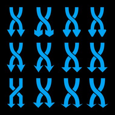 Vektör düz Icon Set aşağı okları shuffle
