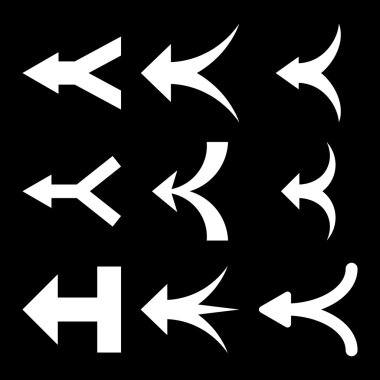 Oklar sol vektör düz Icon Set katılmak