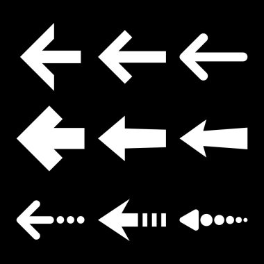 Sol oklar düz Icon Set vektör