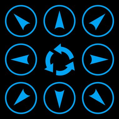 Daire içinde yön vektör düz Icon Set