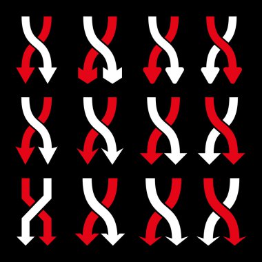 Vektör düz Icon Set aşağı okları shuffle