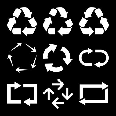 Oklar vektör düz Icon Set geri dönüşüm