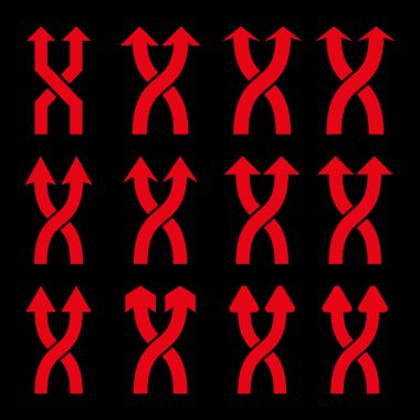 Vektör düz Icon Set yukarı okları shuffle