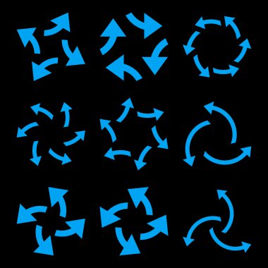 Santrifüj oklar düz Icon Set vektör