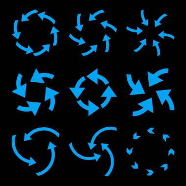 Siklon oklar düz Icon Set vektör