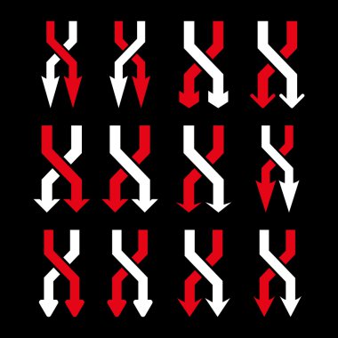 Vektör düz Icon Set aşağı okları shuffle