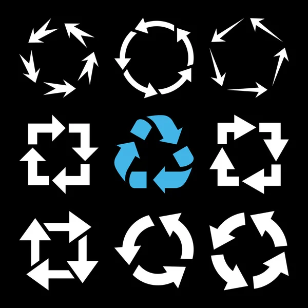 Ανακύκλωσης βέλη διάνυσμα επίπεδη Ορισμόςεικονιδίου — Διανυσματικό Αρχείο
