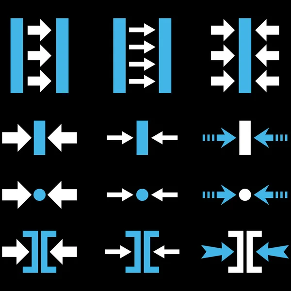 Ensemble d'icônes plates horizontales à vecteur de pression — Image vectorielle