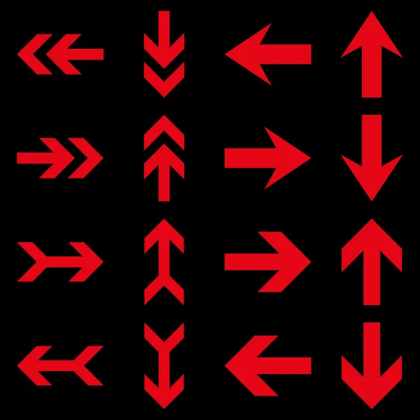 Flecha Instrucciones Vector Icono Plano Conjunto — Vector de stock