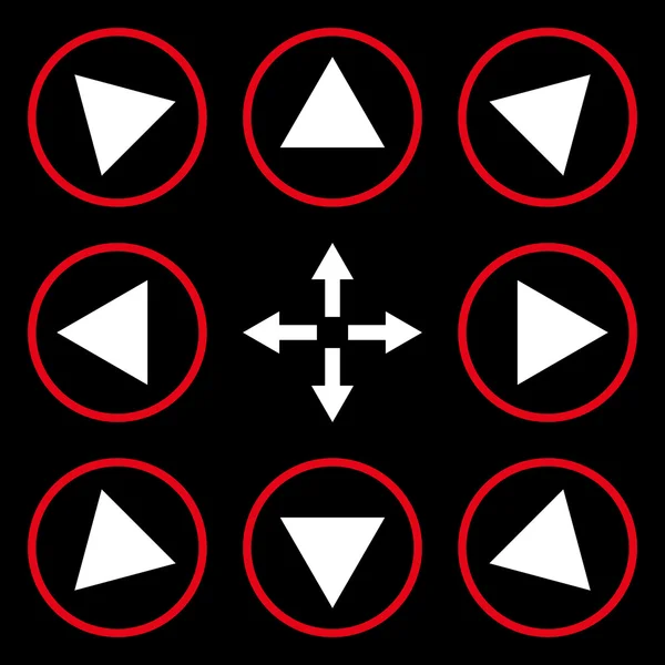 Ensemble d'icônes plates vectorielles à directions circulaires — Image vectorielle
