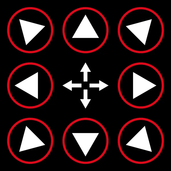 동그라미 방향 벡터 평면 아이콘 세트 — 스톡 벡터