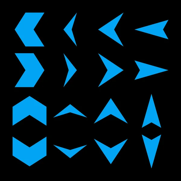 Arrowheads Set di icone piatte vettoriali — Vettoriale Stock
