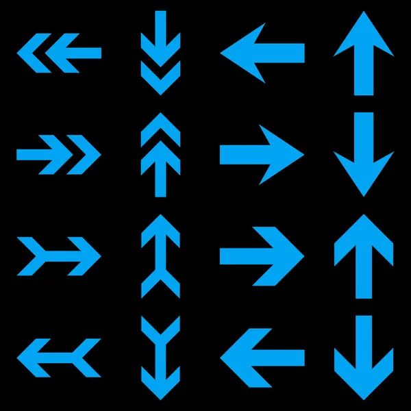 Flecha Instrucciones Vector Icono Plano Conjunto — Archivo Imágenes Vectoriales