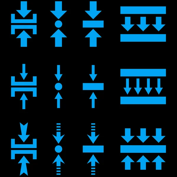 Vector vertical de presión Conjunto de iconos planos — Archivo Imágenes Vectoriales