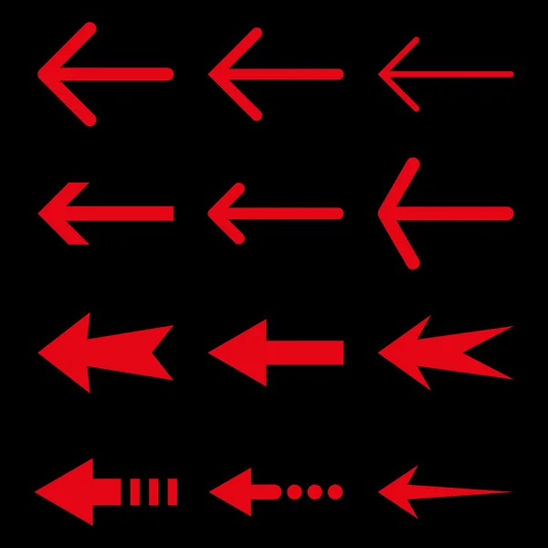 Ensemble d'icônes plates vectorielles flèches gauche — Image vectorielle