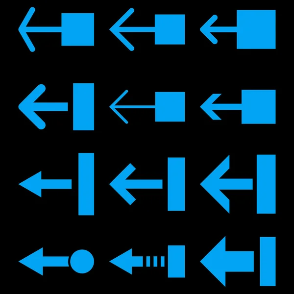 Puxe Vetor Esquerdo Conjunto de ícones planos — Vetor de Stock