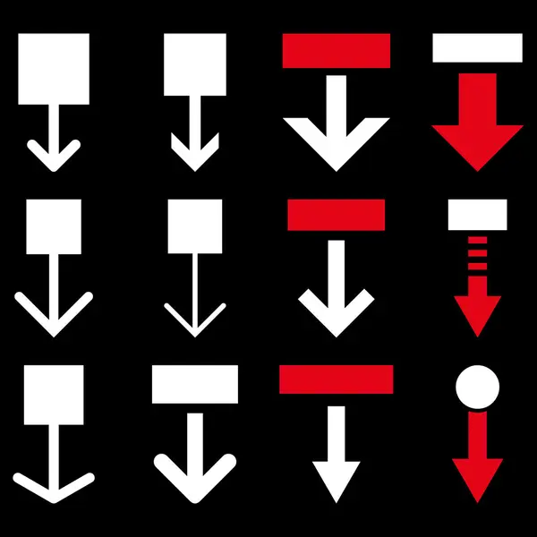 Tirez vers le bas vecteur plat Icône Set — Image vectorielle
