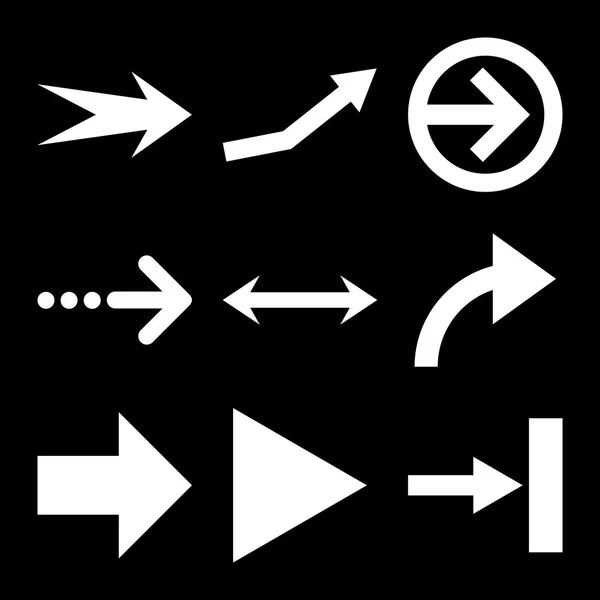 Richtungspfeile Vektor flaches Symbol gesetzt — Stockvektor