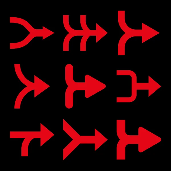 Merge Arrows Right Vector Flat Icon Set — Stock Vector