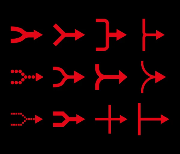 Unite Arrows Right Vector Flat Icon Set — Stock Vector