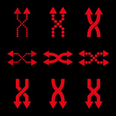 Shuffle okları vektör düz Icon Set