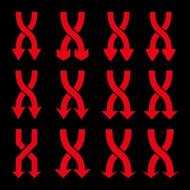 Vektör düz Icon Set aşağı okları shuffle