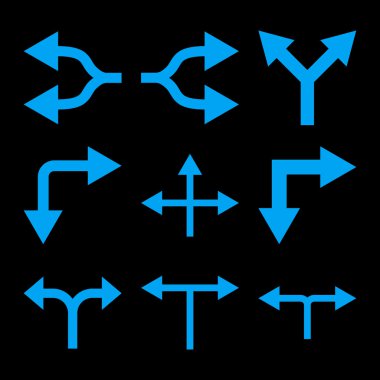 Bağlantı okları düz Icon Set vektör