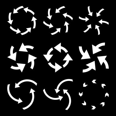 Siklon oklar düz Icon Set vektör