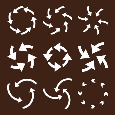 Siklon oklar düz Icon Set vektör