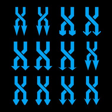 Vektör düz Icon Set aşağı okları shuffle