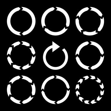 Rotasyon yönü vektör düz Icon Set