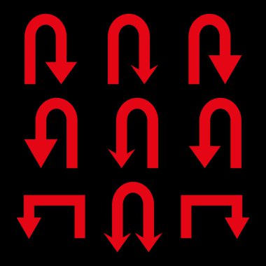 Oklar düz Icon Set vektör geri çevirmek