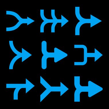 Oklar sağ vektör düz Icon Set birleştirme