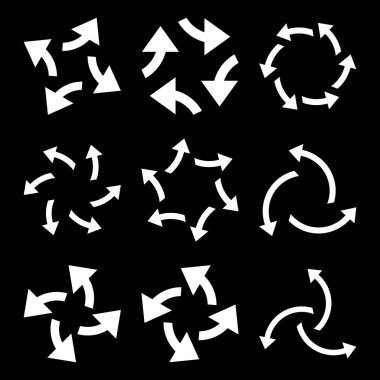 Santrifüj oklar düz Icon Set vektör