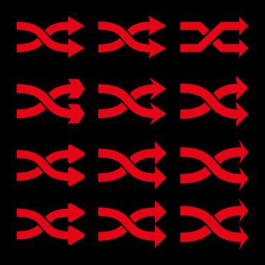 Shuffle okları doğru vektör düz Icon Set