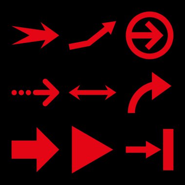 Yön okları düz Icon Set vektör