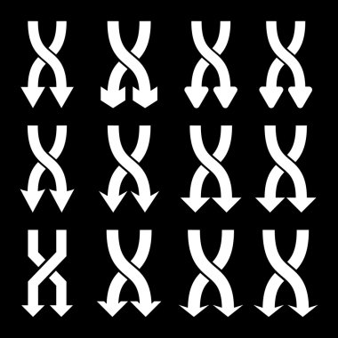 Vektör düz Icon Set aşağı okları shuffle