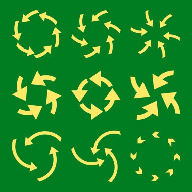 Siklon oklar düz Icon Set vektör