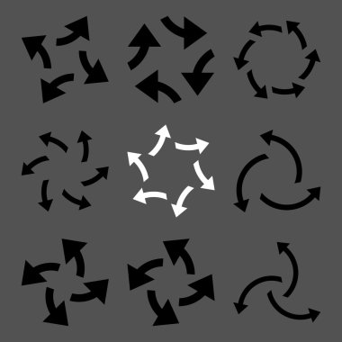 Santrifüj oklar düz Icon Set vektör