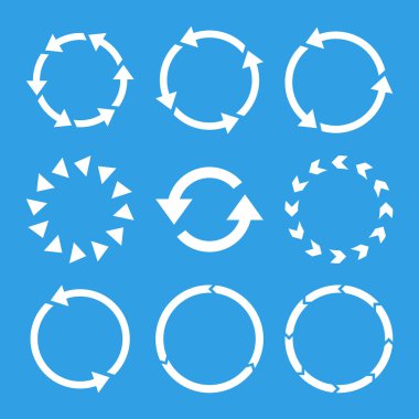 Rotasyon yönü vektör düz Icon Set