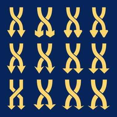 Vektör düz Icon Set aşağı okları shuffle