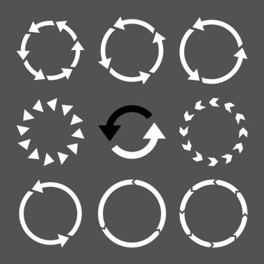 Rotasyon yönü vektör düz Icon Set