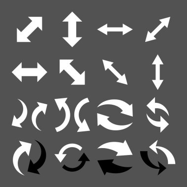 Exchange oklar düz Icon Set vektör