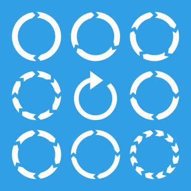 Rotasyon yönü vektör düz Icon Set