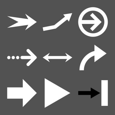 Yön okları düz Icon Set vektör