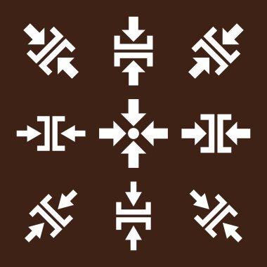 Basınç yön vektör düz Icon Set