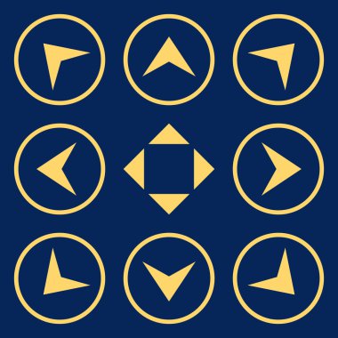 Daire içinde ok uçları vektör düz Icon Set